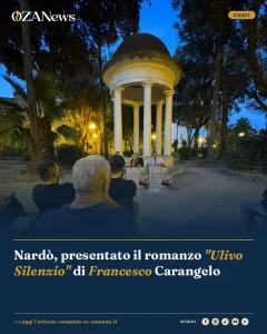 Anteprima di: Nardò, presentato il romanzo "Ulivo Silenzio" di Francesco Carangelo
