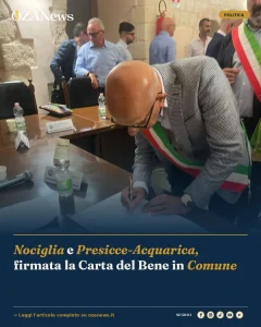 Anteprima di: Nociglia e Presicce-Acquarica, firmata la Carta del Bene in Comune