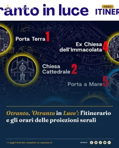 Anteprima di: Otranto, 'Otranto in Luce': l'itinerario e gli orari delle proiezioni serali