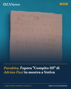 Parabita, l’opera “Compito 20” di Adrian Paci in mostra a Votiva
