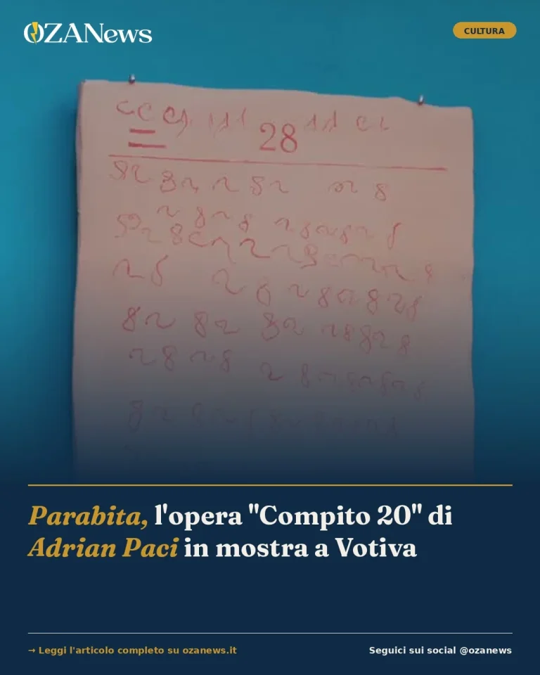 Parabita, l'opera "Compito 20" di Adrian Paci in mostra a Votiva