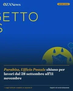 Anteprima di: Parabita, Ufficio Postale chiuso per lavori dal 28 settembre all'11 novembre