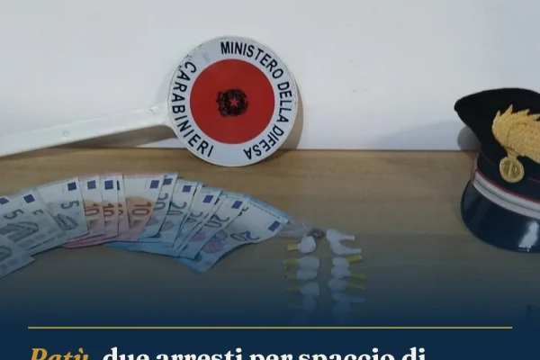 Patù, due arresti per spaccio di cocaina: sequestrati quasi 20 grammi