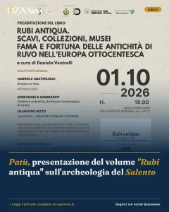Patù, presentazione del volume "Rubi antiqua" sull'archeologia del Salento