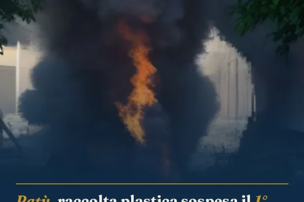 Patù, raccolta plastica sospesa il 1° settembre per incendio impianto a Lequile