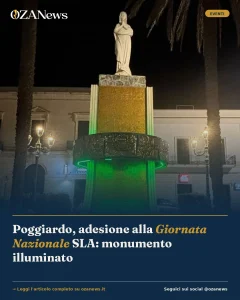 Poggiardo, adesione alla Giornata Nazionale SLA: monumento illuminato