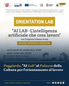 Poggiardo, "AI Lab" al Palazzo della Cultura per l'orientamento al lavoro