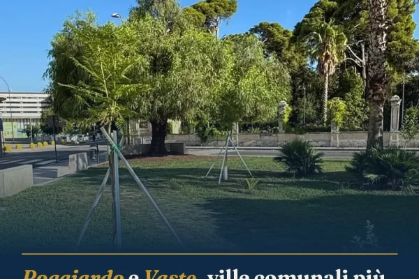 Poggiardo e Vaste, ville comunali più verdi: installati nuovi impianti e alberi