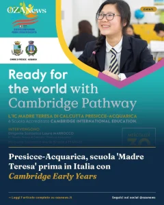 Presicce-Acquarica, scuola 'Madre Teresa' prima in Italia con Cambridge Early Years