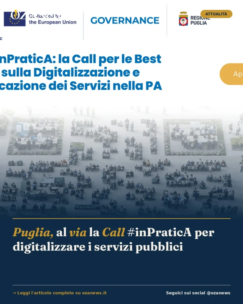Anteprima di: Puglia, al via la Call #inPraticA per digitalizzare i servizi pubblici