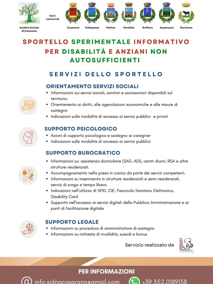 Dettaglio 2: Ruffano, attivo sportello informativo per disabili e anziani non autosufficienti