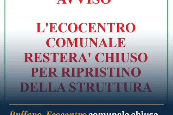 Ruffano, Ecocentro comunale chiuso per incendio: riapertura il 9 settembre
