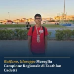 Anteprima di: Ruffano, Giuseppe Meraglia Campione Regionale di Esathlon Cadetti
