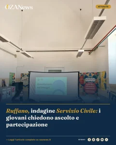 Anteprima di: Ruffano, indagine Servizio Civile: i giovani chiedono ascolto e partecipazione