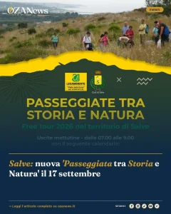Salve: nuova 'Passeggiata tra Storia e Natura' il 17 settembre