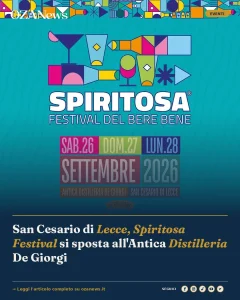 San Cesario di Lecce, Spiritosa Festival si sposta all'Antica Distilleria De Giorgi