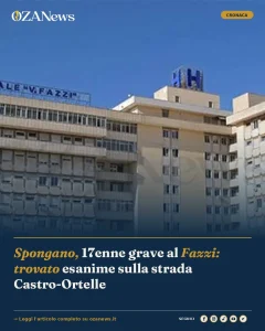 Anteprima di: Spongano, 17enne grave al Fazzi: trovato esanime sulla strada Castro-Ortelle