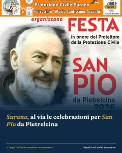 Surano, al via le celebrazioni per San Pio da Pietrelcina