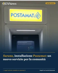 Anteprima di: Surano, installazione Postamat: un nuovo servizio per la comunità