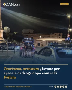 Anteprima di: Taurisano, arrestato giovane per spaccio di droga dopo controlli Polizia