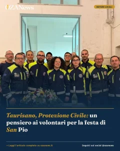 Anteprima di: Taurisano, Protezione Civile: un pensiero ai volontari per la festa di San Pio