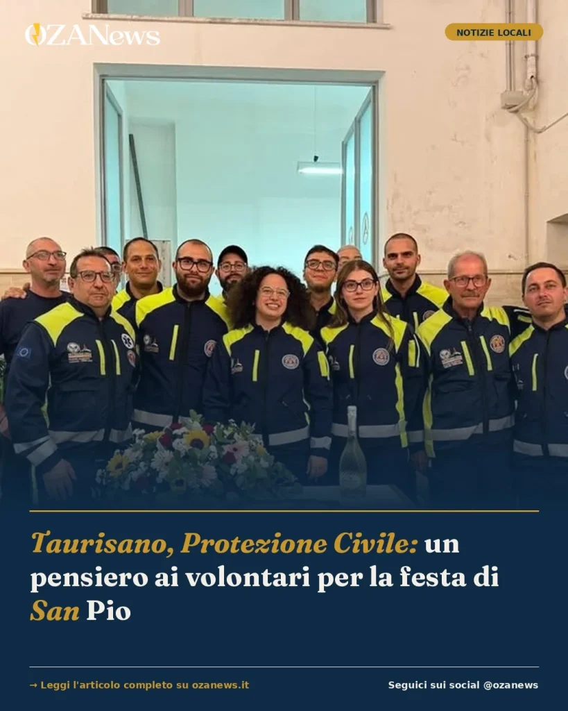 Anteprima di: Taurisano, Protezione Civile: un pensiero ai volontari per la festa di San Pio
