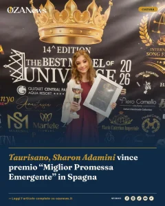 Taurisano, Sharon Adamini vince premio “Miglior Promessa Emergente” in Spagna