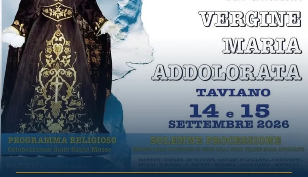 Anteprima di: Taviano, al via i festeggiamenti per la Beata Vergine Maria Addolorata