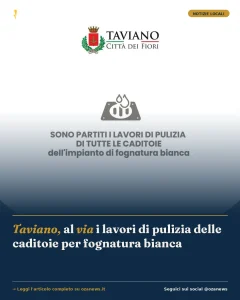 Anteprima di: Taviano, al via i lavori di pulizia delle caditoie per fognatura bianca