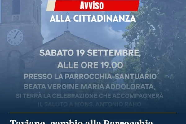 Taviano, cambio alla Parrocchia Addolorata: arriva Don Antonio Bottazzo