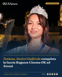 Anteprima di: Taviano, Desiré Giaffreda conquista la fascia Ragazza Cinema OK ad Atrani