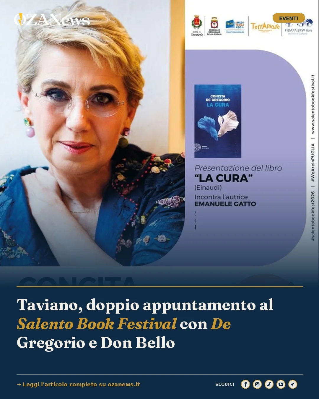 Anteprima di: Taviano, doppio appuntamento al Salento Book Festival con De Gregorio e Don Bello