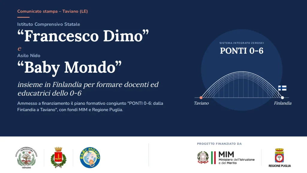 Dettaglio 1: Taviano, finanziato progetto "PONTI 0-6": scuola e nido si formano in Finlandia