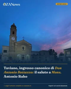 Anteprima di: Taviano, ingresso canonico di Don Antonio Bottazzo: il saluto a Mons. Antonio Raho