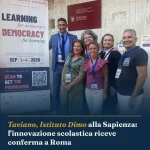 Anteprima di: Taviano, Istituto Dimo alla Sapienza: l'innovazione scolastica riceve conferma a Roma