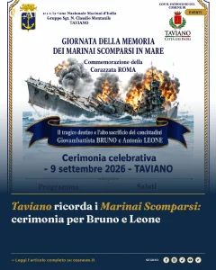Taviano ricorda i Marinai Scomparsi: cerimonia per Bruno e Leone