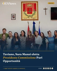 Anteprima di: Taviano, Sara Manni eletta Presidente Commissione Pari Opportunità