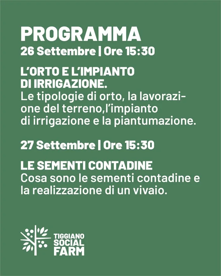 Foto: Tiggiano, al via corso su agricoltura rigenerativa e orto sociale