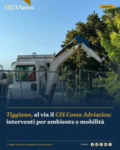 Tiggiano, al via il CIS Costa Adriatica: interventi per ambiente e mobilità