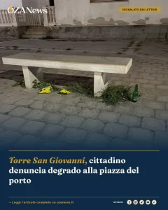 Anteprima di: Torre San Giovanni, cittadino denuncia degrado alla piazza del porto