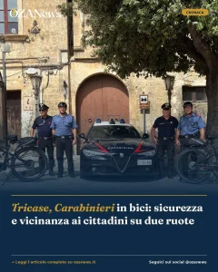 Anteprima di: Tricase, Carabinieri in bici: sicurezza e vicinanza ai cittadini su due ruote