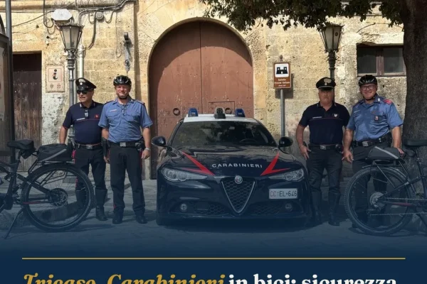 Tricase, Carabinieri in bici: sicurezza e vicinanza ai cittadini su due ruote