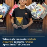 Anteprima di: Tricase, giovane autore Gioele Mogavero consegna “Diario Apocalittico” al Comune
