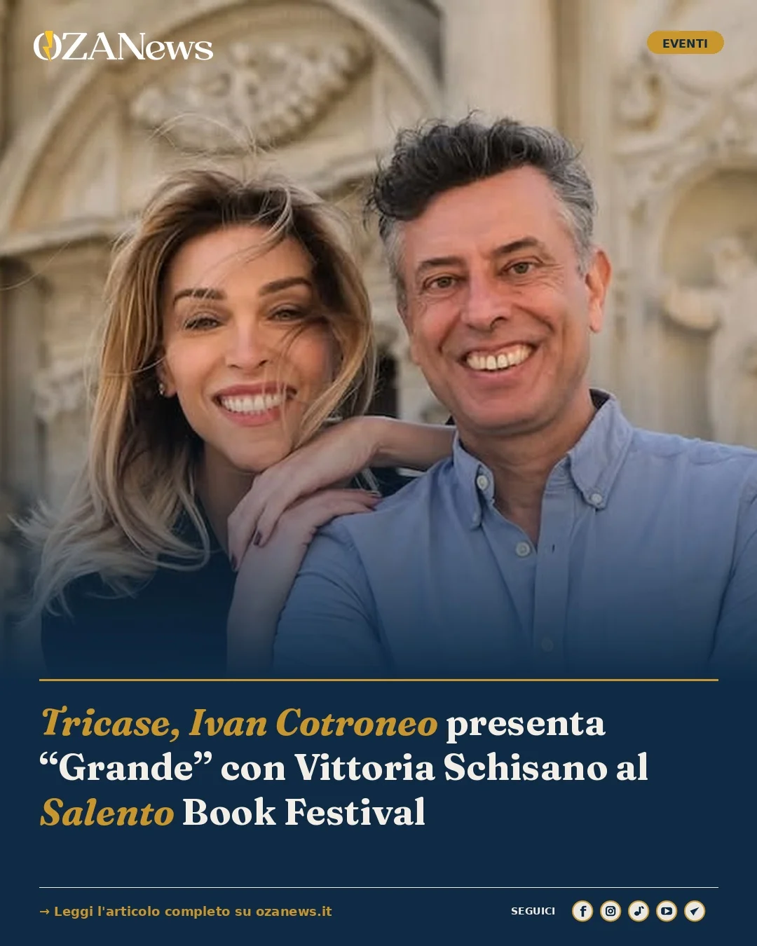 Anteprima di: Tricase, Ivan Cotroneo presenta “Grande” con Vittoria Schisano al Salento Book Festival