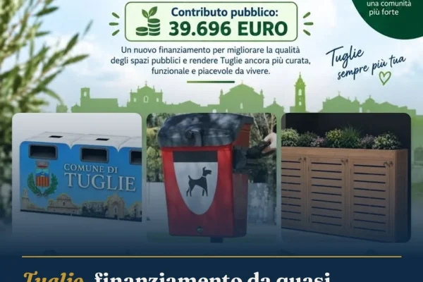 Tuglie, finanziamento da quasi 40mila euro per decoro e gestione rifiuti