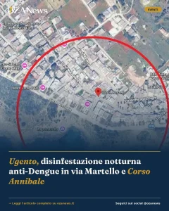 Ugento, disinfestazione notturna anti-Dengue in via Martello e Corso Annibale