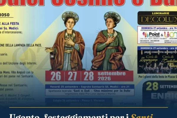 Ugento, festeggiamenti per i Santi Medici Cosimo e Damiano: programma completo