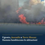 Anteprima di: Ugento, incendio a Torre Mozza: fiamme lambiscono le abitazioni