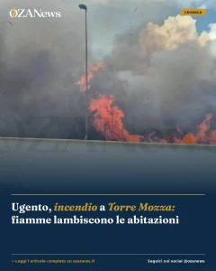 Anteprima di: Ugento, incendio a Torre Mozza: fiamme lambiscono le abitazioni