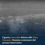Anteprima di: Ugento, incendio doloso alle Nove Fontane: fiamme contenute dal pronto intervento